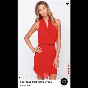 Your Kiss Red Wrap Dress - NWT